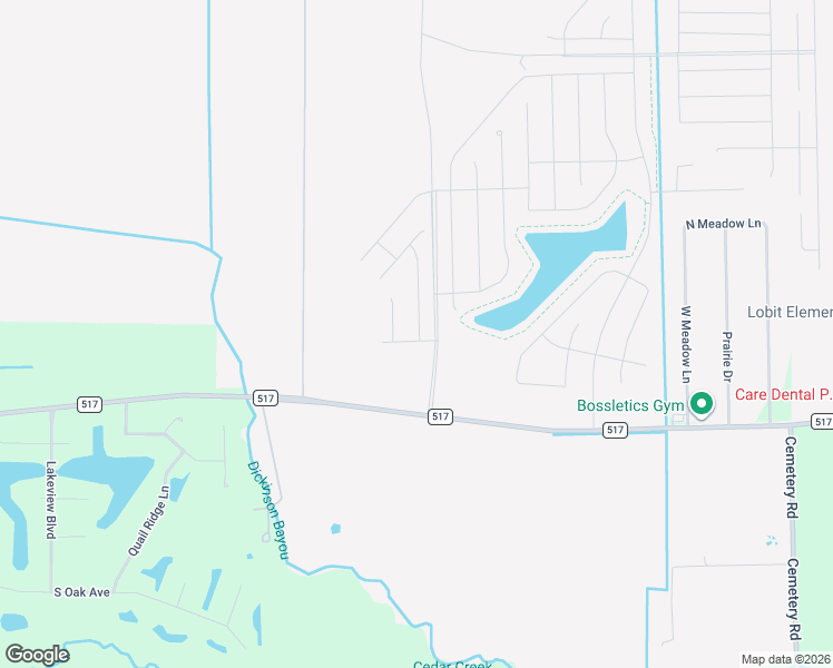 map of restaurants, bars, coffee shops, grocery stores, and more near Farm to Market Road 517 in Dickinson