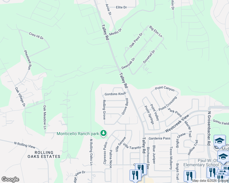 map of restaurants, bars, coffee shops, grocery stores, and more near 919 Gordons Gin in San Antonio