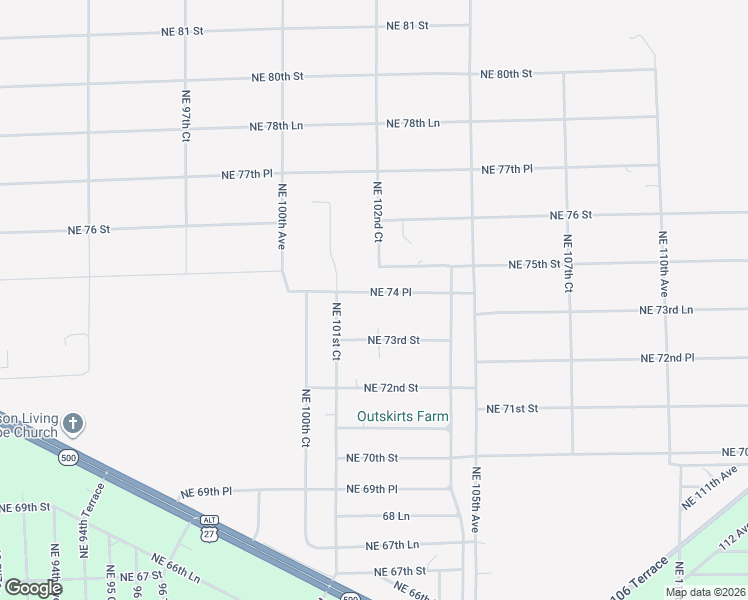 map of restaurants, bars, coffee shops, grocery stores, and more near 10231 Northeast 74 Place in Bronson