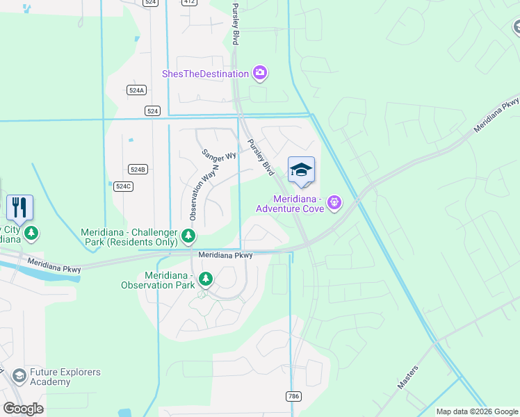 map of restaurants, bars, coffee shops, grocery stores, and more near Manvel Parkway in Manvel