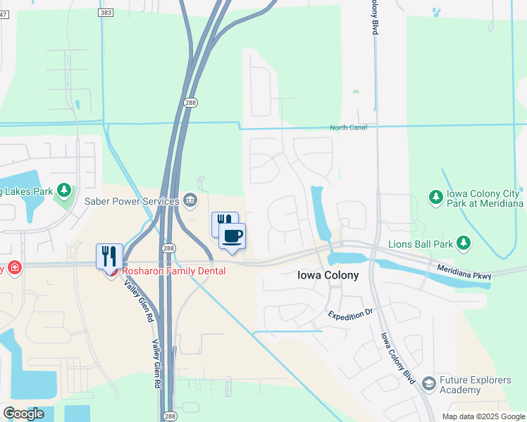 map of restaurants, bars, coffee shops, grocery stores, and more near 3506 Whitman Drive in Rosharon