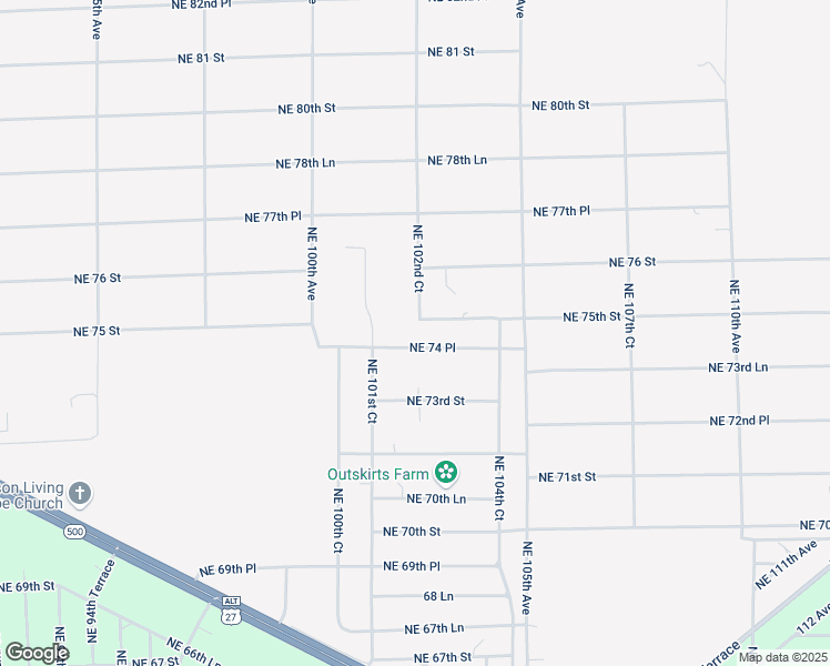 map of restaurants, bars, coffee shops, grocery stores, and more near 10231 Northeast 74 Place in Bronson
