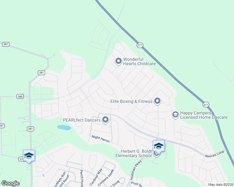 map of restaurants, bars, coffee shops, grocery stores, and more near Reeves Loop in San Antonio