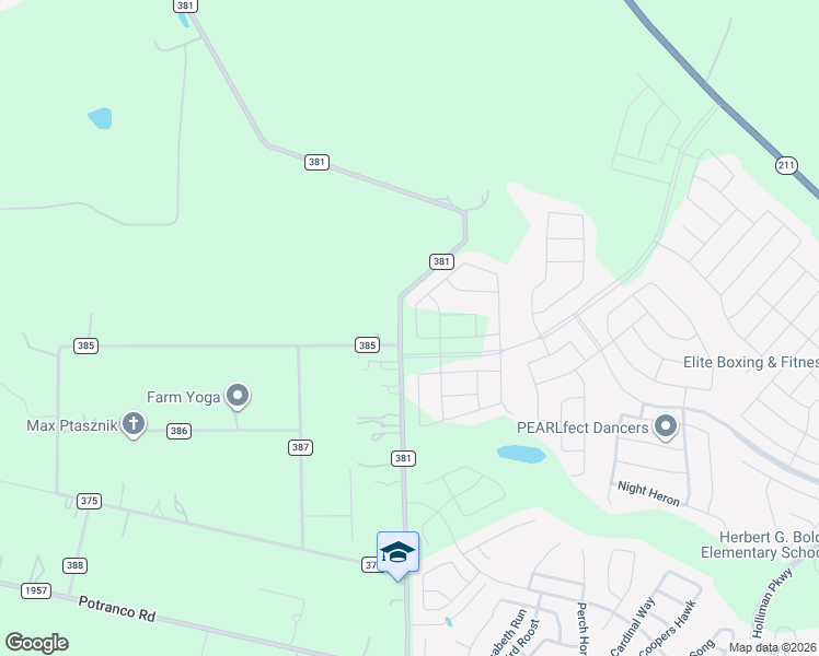 map of restaurants, bars, coffee shops, grocery stores, and more near 609 County Road 381 in San Antonio