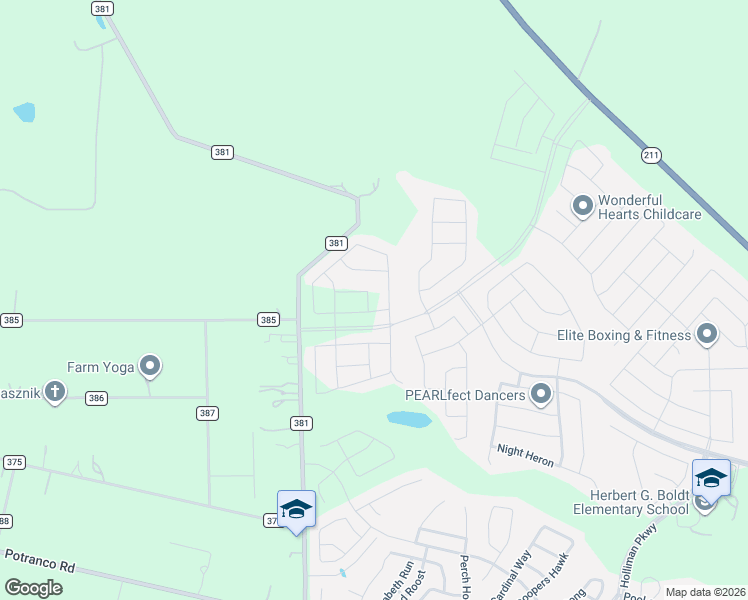 map of restaurants, bars, coffee shops, grocery stores, and more near 609 County Road 381 in San Antonio