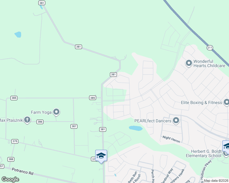 map of restaurants, bars, coffee shops, grocery stores, and more near 609 County Road 381 in San Antonio