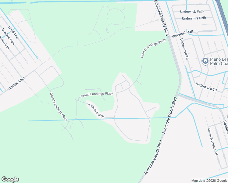 map of restaurants, bars, coffee shops, grocery stores, and more near 115 North Coopers Hawk Way in Palm Coast