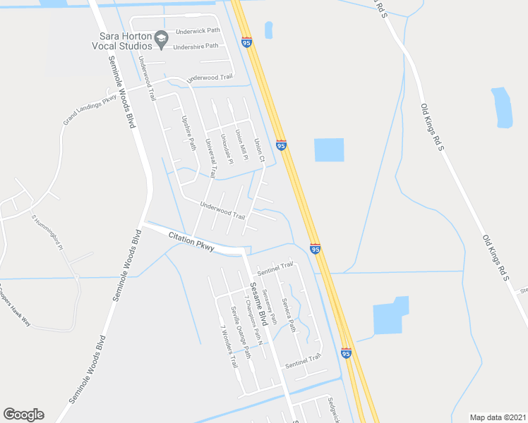 map of restaurants, bars, coffee shops, grocery stores, and more near 9 Unicorn Court in Palm Coast