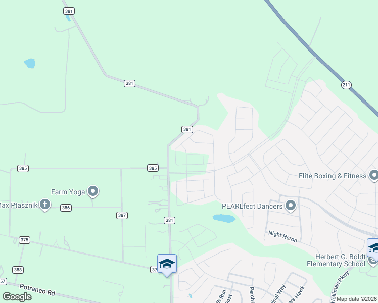 map of restaurants, bars, coffee shops, grocery stores, and more near 609 County Road 381 in San Antonio