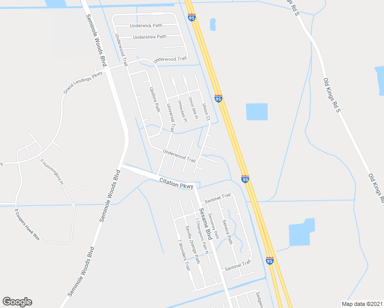 map of restaurants, bars, coffee shops, grocery stores, and more near 6 Untermeyer Place in Palm Coast