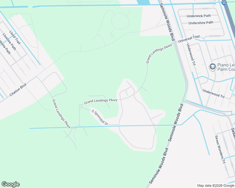 map of restaurants, bars, coffee shops, grocery stores, and more near 115 North Coopers Hawk Way in Palm Coast