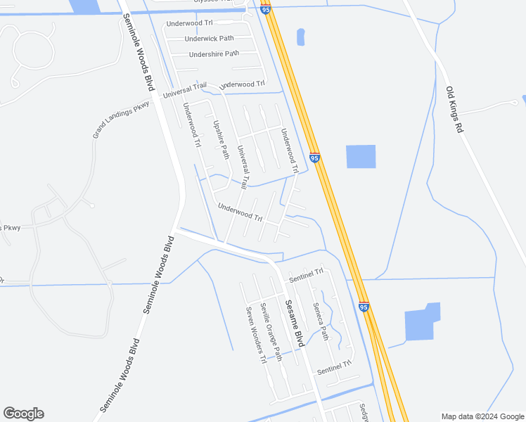 map of restaurants, bars, coffee shops, grocery stores, and more near 6 Untermeyer Place in Palm Coast