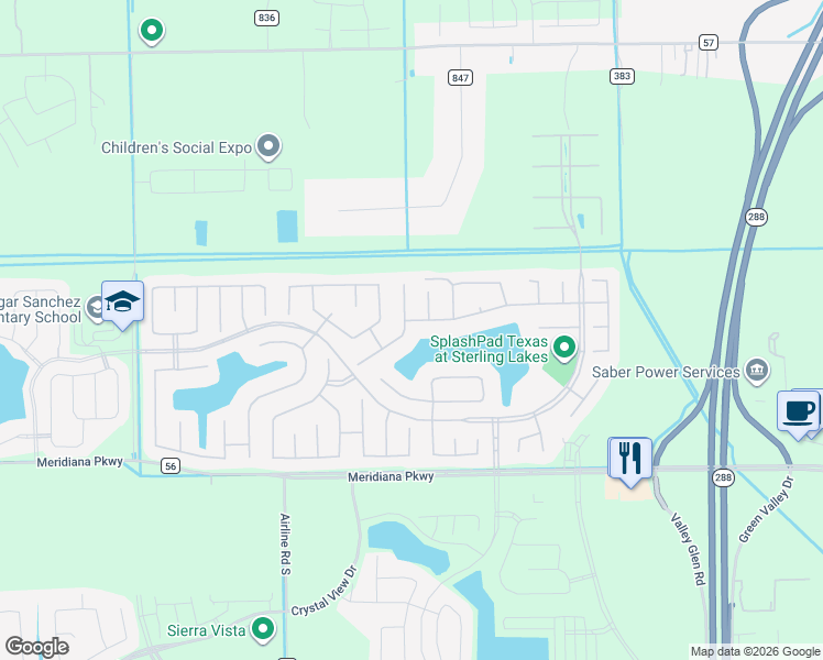 map of restaurants, bars, coffee shops, grocery stores, and more near 9515 Emerald Lakes Drive in Rosharon