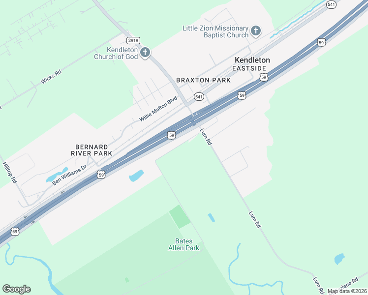 map of restaurants, bars, coffee shops, grocery stores, and more near 155 Charlie Roberts Road in Kendleton