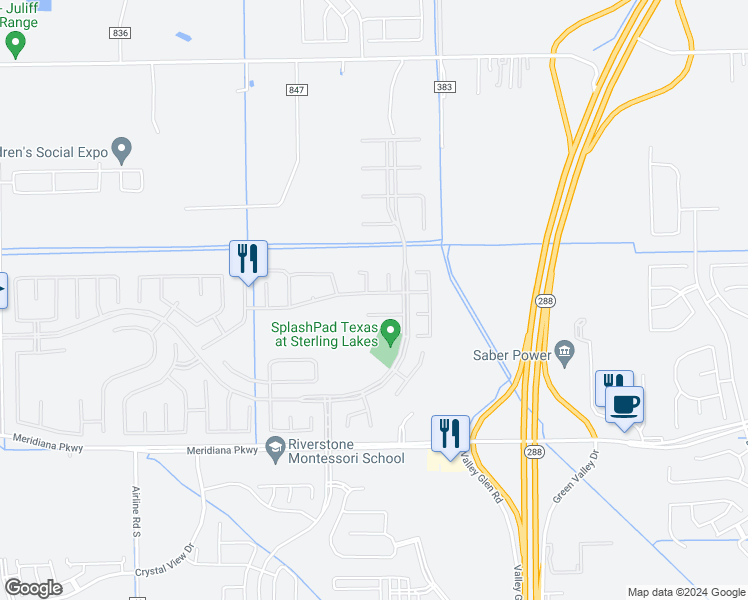 map of restaurants, bars, coffee shops, grocery stores, and more near 2706 Nickel Canyon Drive in Rosharon