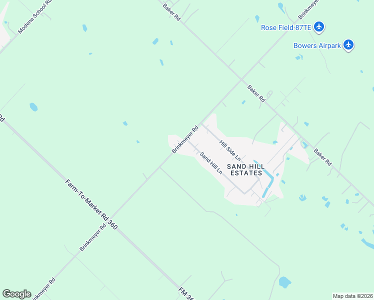 map of restaurants, bars, coffee shops, grocery stores, and more near 8423 Brinkmeyer Road in Needville
