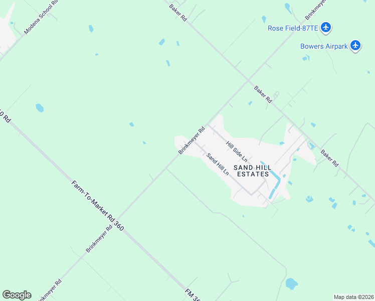 map of restaurants, bars, coffee shops, grocery stores, and more near 8423 Brinkmeyer Road in Needville