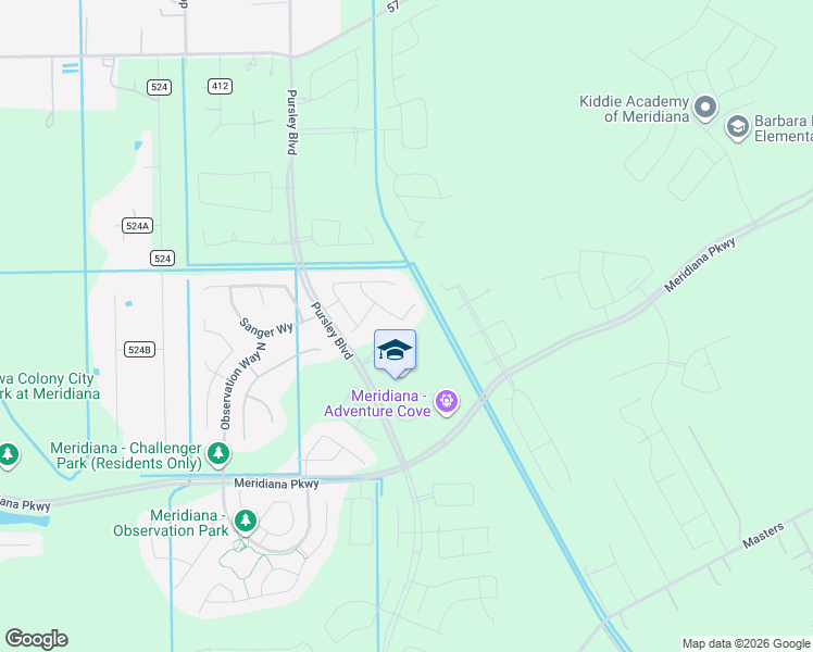 map of restaurants, bars, coffee shops, grocery stores, and more near 9607 Wilder Road in Arcola
