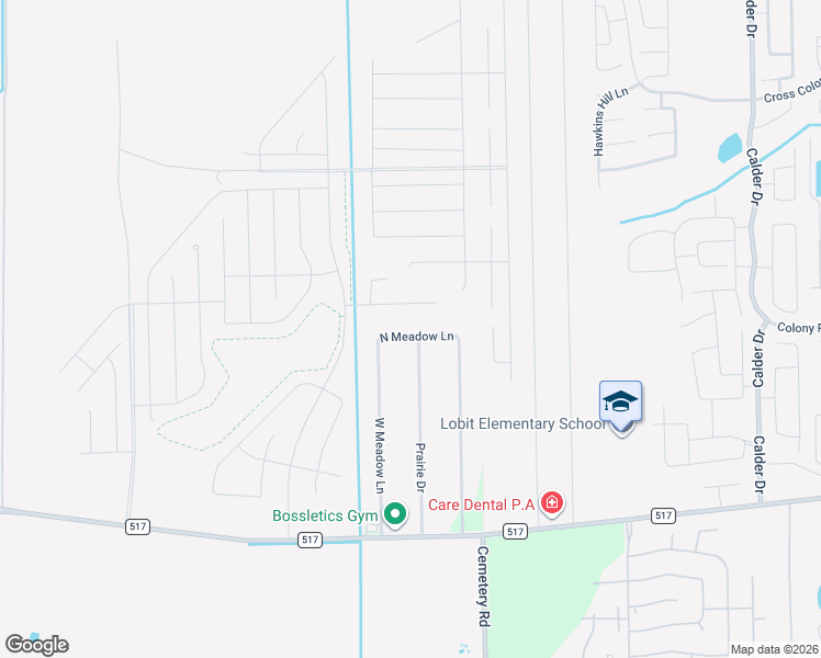map of restaurants, bars, coffee shops, grocery stores, and more near 3042 North Meadow Lane in Dickinson