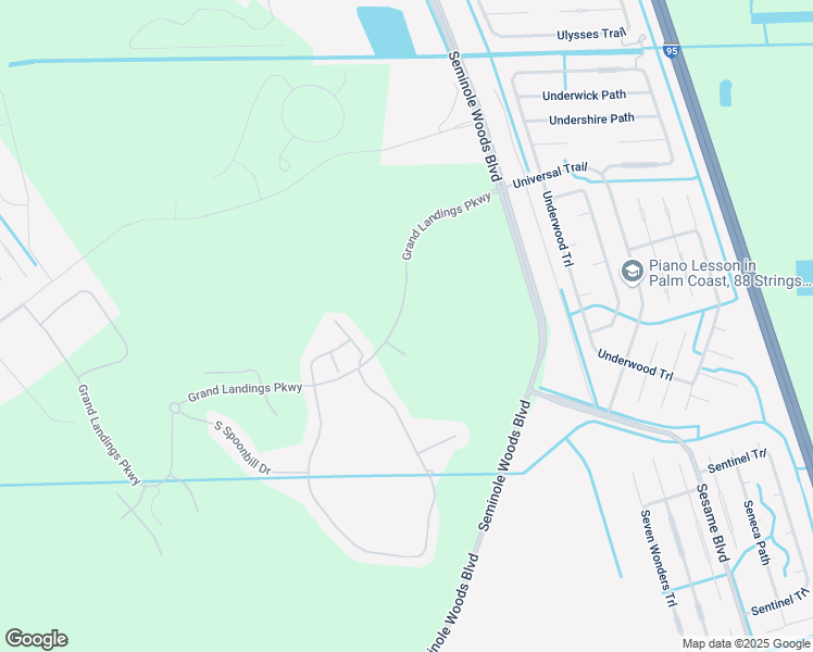 map of restaurants, bars, coffee shops, grocery stores, and more near 312 Grand Landings Parkway in Palm Coast
