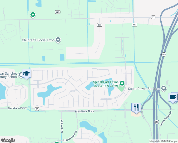 map of restaurants, bars, coffee shops, grocery stores, and more near 9410 Copper Cove Lane in Rosharon