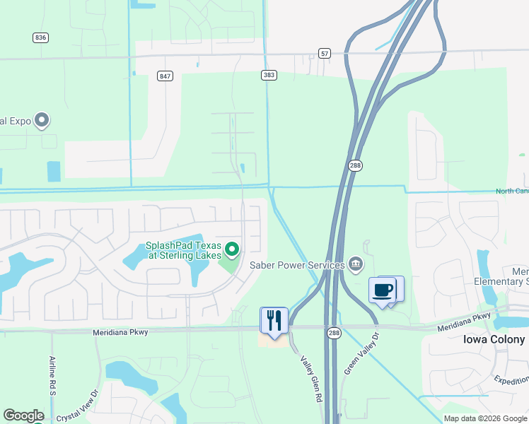 map of restaurants, bars, coffee shops, grocery stores, and more near 9423 Silver Ridge Drive in Rosharon