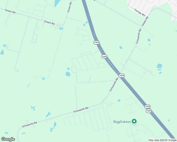 map of restaurants, bars, coffee shops, grocery stores, and more near 1831 Schuwirth Road in Converse