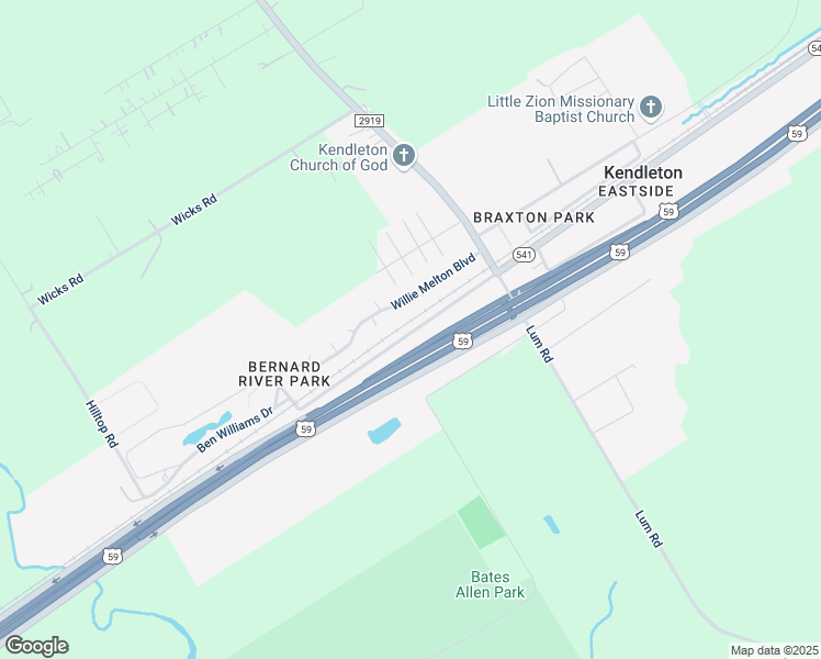 map of restaurants, bars, coffee shops, grocery stores, and more near 102 Easley Court in Kendleton