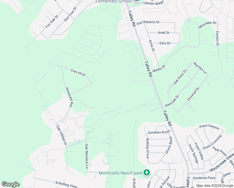 map of restaurants, bars, coffee shops, grocery stores, and more near 1321 Talley Road in San Antonio