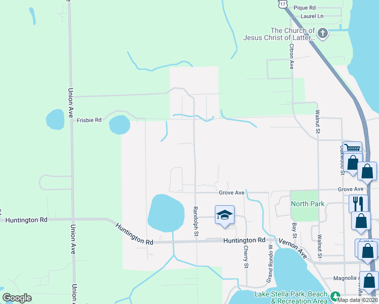 map of restaurants, bars, coffee shops, grocery stores, and more near 1003 Randolph Street in Crescent City