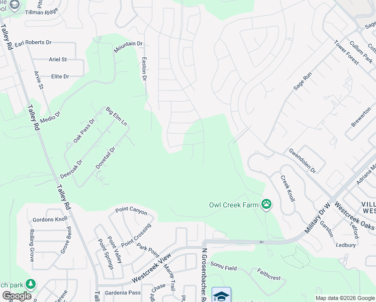 map of restaurants, bars, coffee shops, grocery stores, and more near 1913 Easton Drive in San Antonio