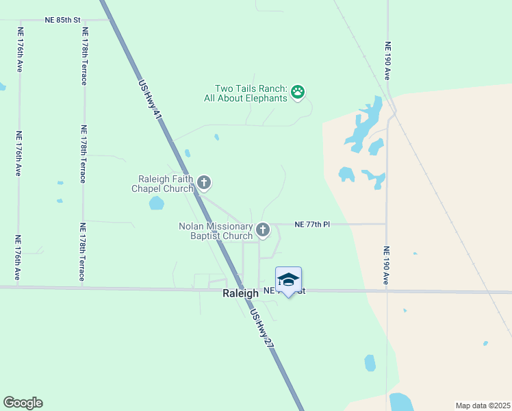 map of restaurants, bars, coffee shops, grocery stores, and more near 7830 Northeast 185th Court in Williston
