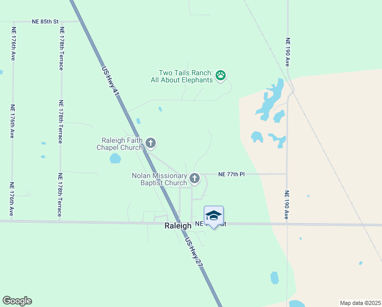 map of restaurants, bars, coffee shops, grocery stores, and more near 7830 Northeast 185th Court in Williston