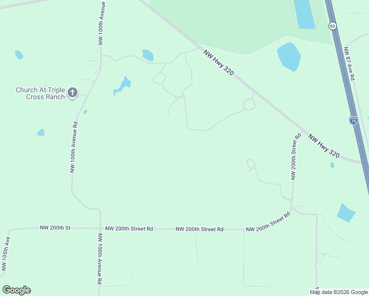 map of restaurants, bars, coffee shops, grocery stores, and more near 9500 Northwest Highway 320 in Micanopy