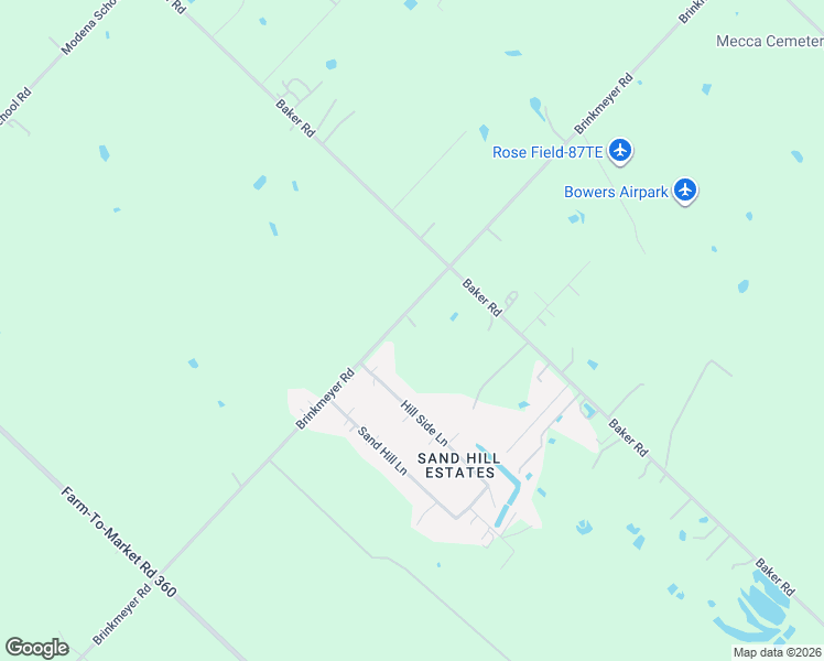 map of restaurants, bars, coffee shops, grocery stores, and more near 8131 Brinkmeyer Road in Needville