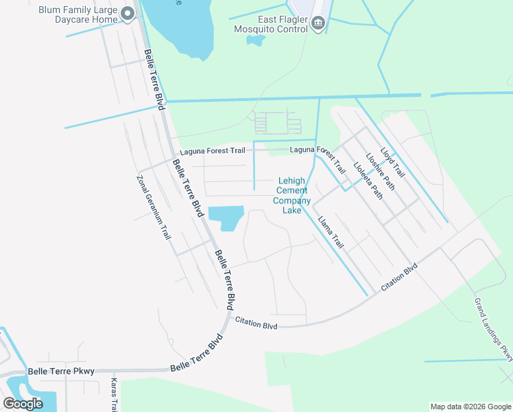 map of restaurants, bars, coffee shops, grocery stores, and more near 42 Llewellyn Trail in Palm Coast