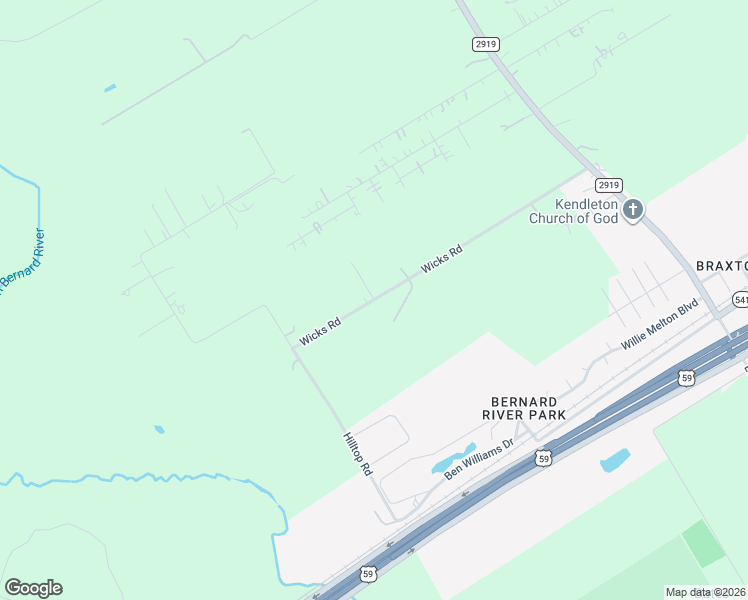 map of restaurants, bars, coffee shops, grocery stores, and more near 752 Hilltop Road in Kendleton