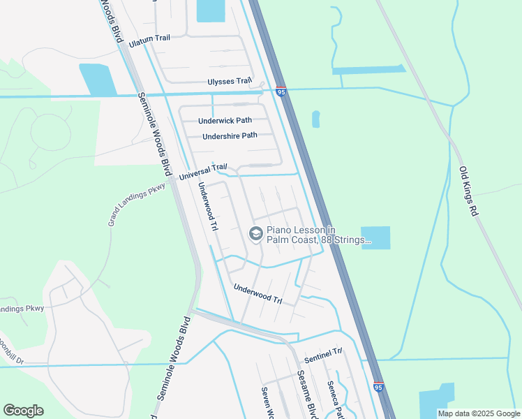 map of restaurants, bars, coffee shops, grocery stores, and more near 3 Uniontin Court in Palm Coast