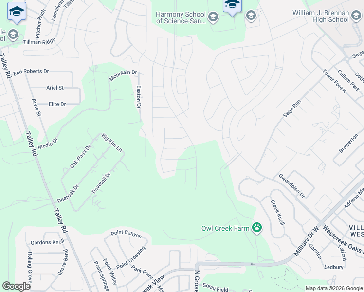 map of restaurants, bars, coffee shops, grocery stores, and more near 1735-1913 Easton Drive in San Antonio