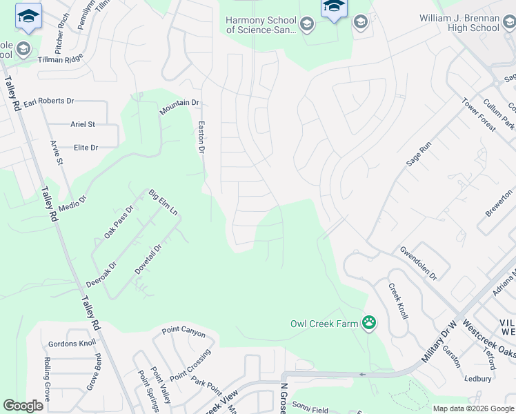 map of restaurants, bars, coffee shops, grocery stores, and more near 1735-1913 Easton Drive in San Antonio