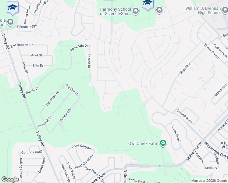 map of restaurants, bars, coffee shops, grocery stores, and more near 1735-1913 Easton Drive in San Antonio