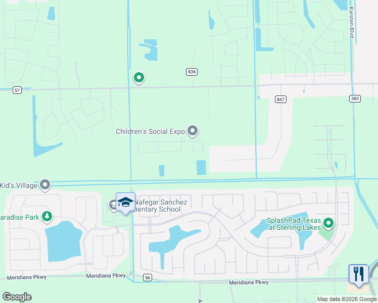 map of restaurants, bars, coffee shops, grocery stores, and more near 9223 Coleridge Drive in Rosharon
