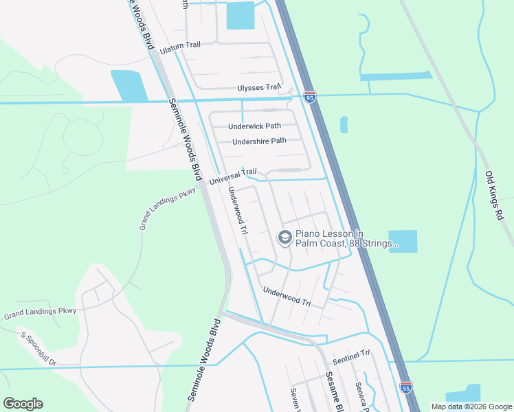 map of restaurants, bars, coffee shops, grocery stores, and more near 3 Upton Court in Palm Coast