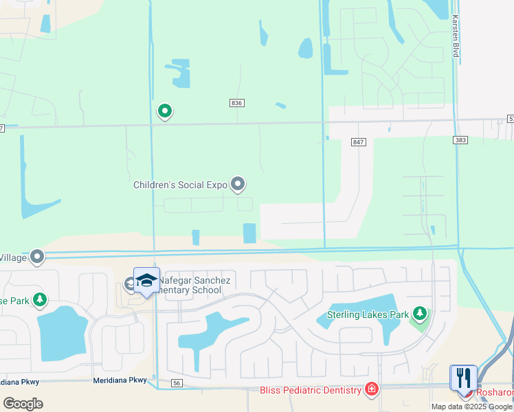 map of restaurants, bars, coffee shops, grocery stores, and more near 9223 Coleridge Drive in Rosharon