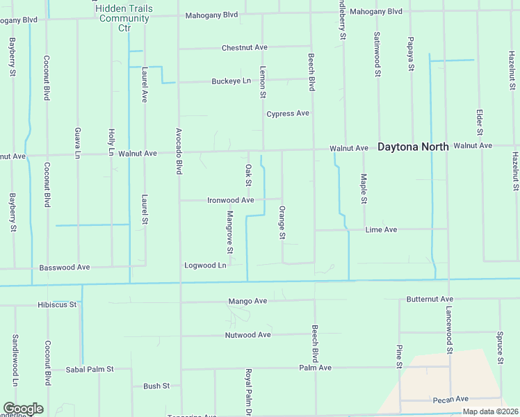 map of restaurants, bars, coffee shops, grocery stores, and more near 5661 Ironwood Avenue in Bunnell