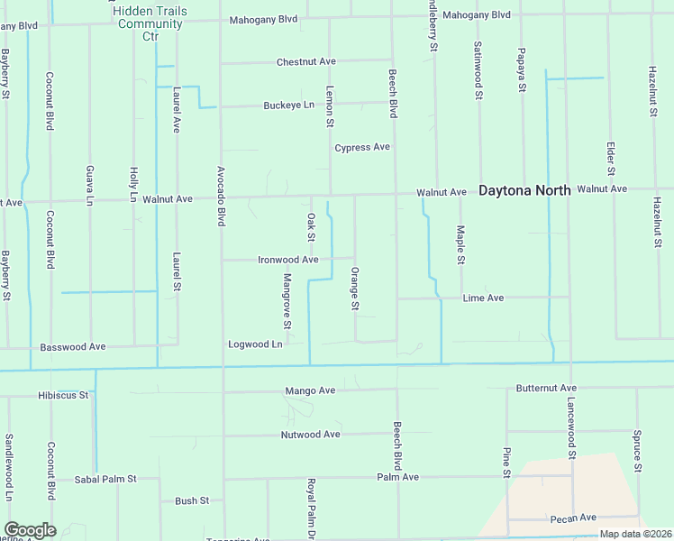 map of restaurants, bars, coffee shops, grocery stores, and more near 5661 Ironwood Avenue in Bunnell