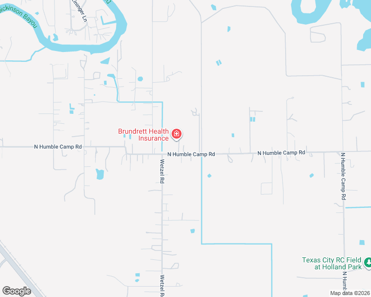 map of restaurants, bars, coffee shops, grocery stores, and more near 9106 North Humble Camp Road in Dickinson