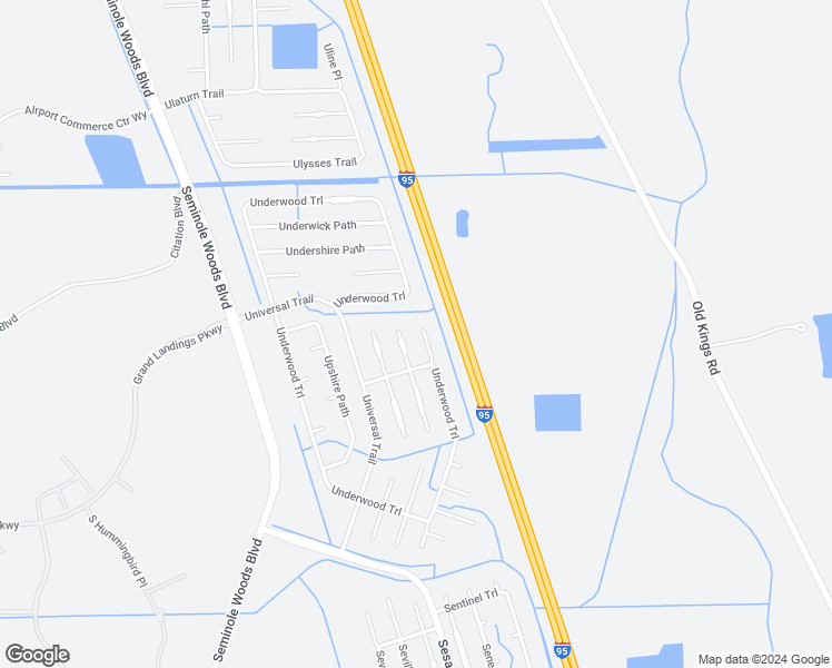 map of restaurants, bars, coffee shops, grocery stores, and more near 13 Union Court in Palm Coast