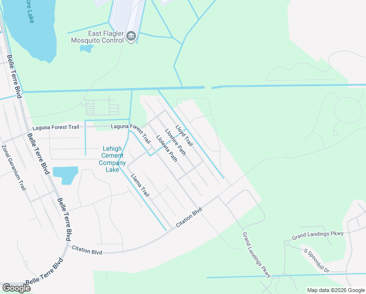 map of restaurants, bars, coffee shops, grocery stores, and more near 38 Lloyd Trail in Palm Coast