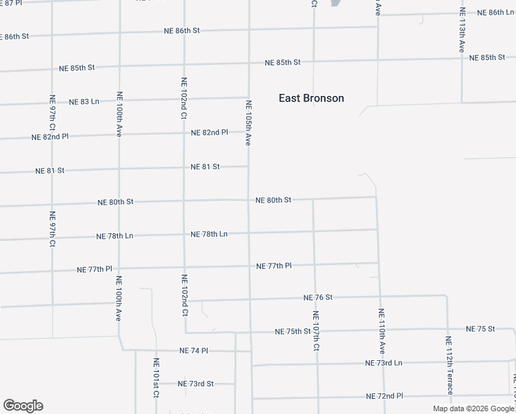 map of restaurants, bars, coffee shops, grocery stores, and more near 10530 Northeast 80th Street in Bronson
